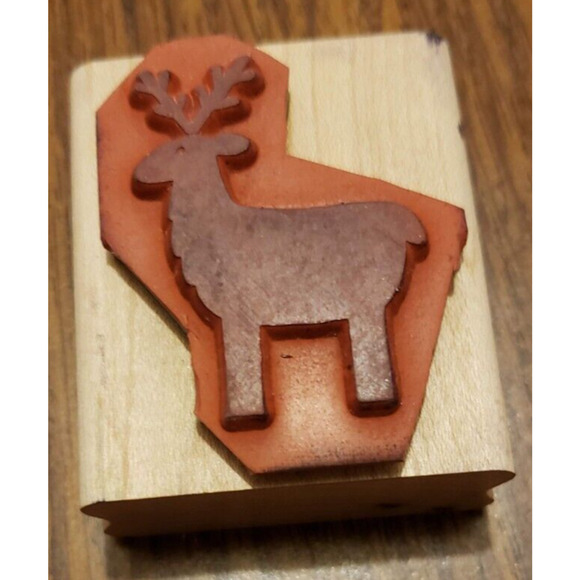 Stampin Up! Christmas Holiday Reindeer Wood Mounted Rubber Stamp - Picture 2 of 9